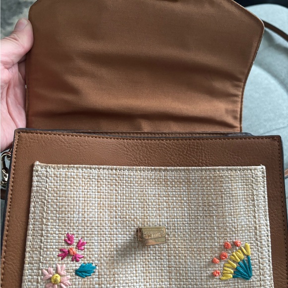 Floral Embroidered Brown Aldo Handbag - Picture 3 of 6